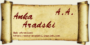 Anka Aradski vizit kartica